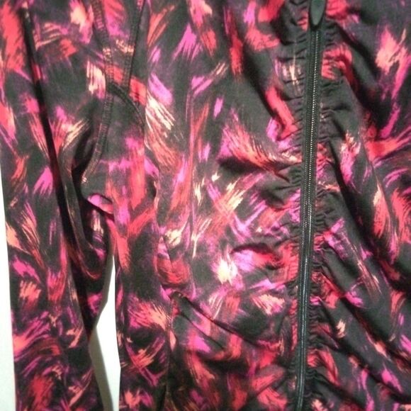 Exertek Zippered Work Out Jacket Women Size L Long Sleeve Pockets Grunge - Picture 2 of 8